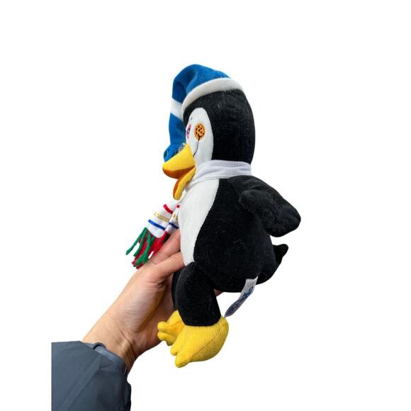 Kids of America Penguin Plush Toy Scarf‎ Hat Black White Sz Small - Picture 1 of 5